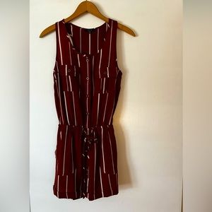 Iris Sleeveless Vertical Striped Shorts Romper